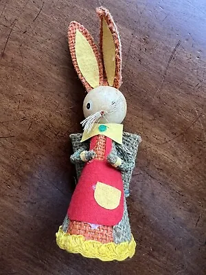 Vintage 1950’s Papier Mache Easter Bunny Rabbit Candy Holder Container 6-3/4 H • $18.99