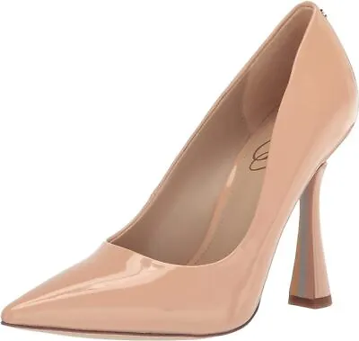 Sam Edelman Antonia Beige Blush Pointed Toe Slip On Spool Heel Fashion Pumps • £67.45