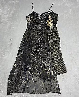 Preen By Thornton Bregazzi Dress Womens Small Patchwork Satin Art To Wear • $225