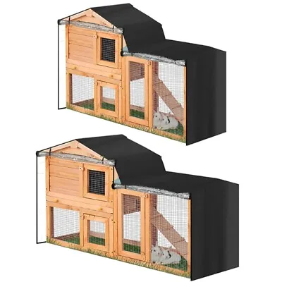 Rabbit Hutch Cover For Double Hutches Waterproof For Bird Cages In Winter • £22.61