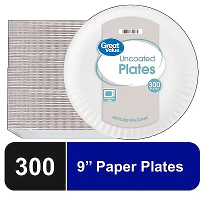 Best Seller Microwave Safe Disposable Paper Plates 9 In White 300 Count • $12.88