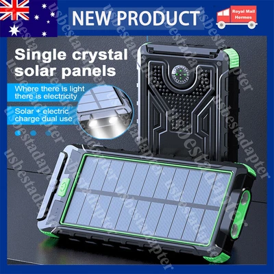 $34.76 • Buy 100000mAh Portable Solar Panel 2USB LED External Battery Power Bank Pack Charger