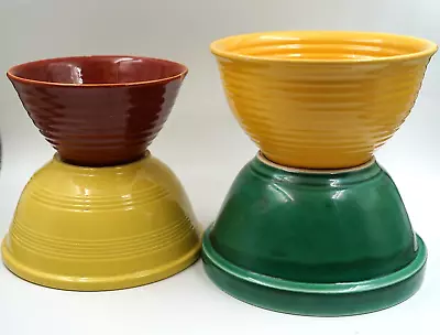 4 Piece Collection Of Old Pottery Ringware Nesting Bowls Bauer Pacific Pottery • $52.46