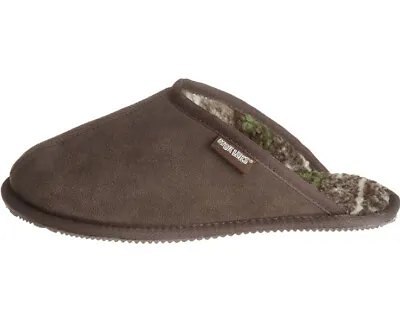 MUKLUKS - Dave - Printed Berber Slippers - Chocolate Suede - Mens Size 9 - New • $24