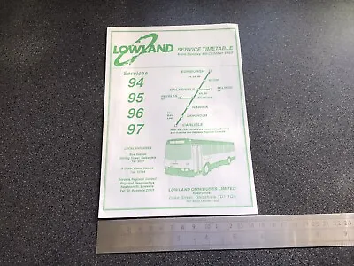 £5 • Buy Lowland Scottish Bus Group Timetable Route 94 95 97 October 1992 Edinburgh