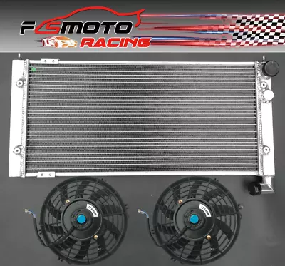 Aluminum Radiator+Fans For VW Corrado VR6 Turbo 2.9L Golf MKII 19E G60 1.8L VWO2 • $205