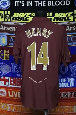 4/5 Arsenal Adults XL #14 Henry 2005 Highbury Original Football Shirt Jersey • £159.99