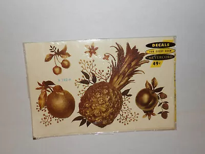 Vintage Meyercord Gold Kitschy Fruit Decal Art Transfers Original Packaging • $8.95