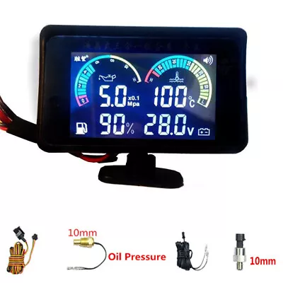 LCD Car Motorcycle Oil Fuel/Oil Pressure/Water Temperature/Voltage 4 IN 1 Gauge • $33.29