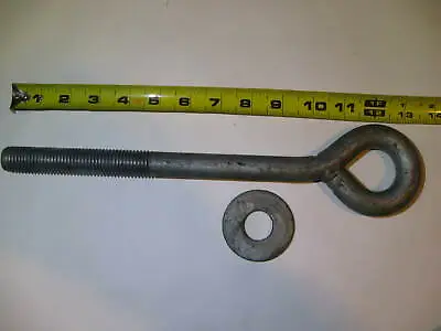 7/8  X 10  Galvanized Eye Bolt With Flat Washer 13.5  Total 10  Shank • $4.95