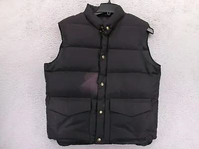 Vintage Woolrich Puffer Vest Mens Large Down Fill Black Full Zip USA Made • $26.88