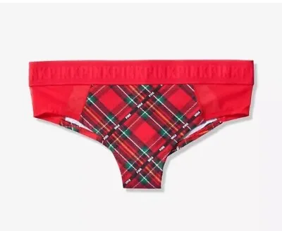 Victorias Secret PINK Red Plaid Cheekster Panty Low Rise NWT Size S • £8.68