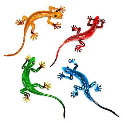 Gecko Lizard Metal 3D Wall Art 44cm Decorative Ornament Hanging Garden Sculpture • £15