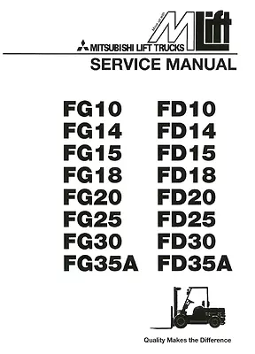 Mitsubishi Forklift FG15 FD15 4G33 4DQ5 ENGINE PLUS SERVICE REPAIR MANUAL PDF CD • $39.95