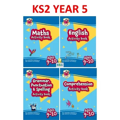 KS2 Year 5 Maths English 4 Pack Home Learning Activity Books With Answer Cgp • £16.99