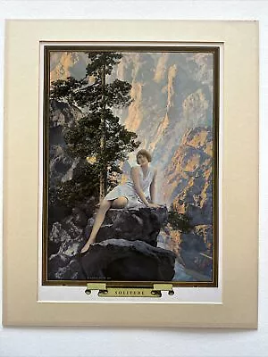 Modern Print Lady Solitude Maxfield Parrish Matted  Opening Size 11.5”x16.25” • $55