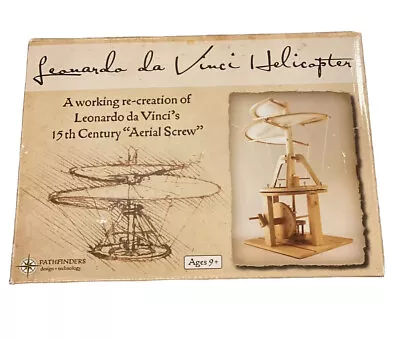 Pathfinders Wood Leonardo Da Vinci  Working Helicopter Kit - New - Ages 9+ • $15