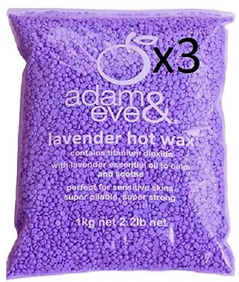 Adam & Eve Jax Wax Premium Lavender Beaded Hot Wax 1kg X3  - Waxing Hair Removal • $95.50