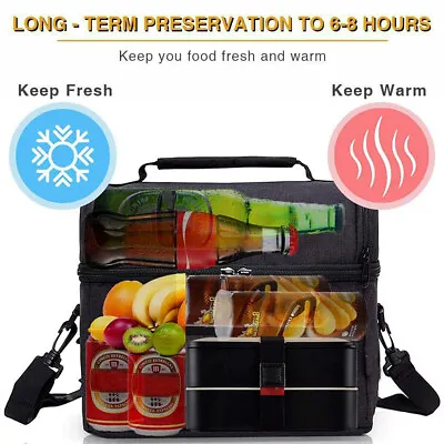 $16.99 • Buy Insulated Lunch Bag For Women Men Kids Thermos Cooler Adults Tote Food Lunch Box