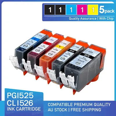 5x Ink PGI 525BK CLI 526 Ink For Canon Pixma MG5150 MG6150 MG5350 Cartridges • $13.80