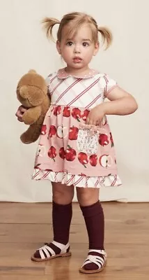 NWT Matilda Jane Apple Mixed Print Dress & Diaper Cover Girl's Size 12-18 Months • $21.49