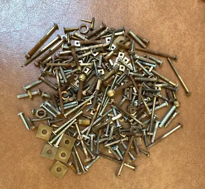 Mixed Lot Brass Cast Iron Steel Vintage Hardware Lamp Parts Nuts Screws Bolts • $30