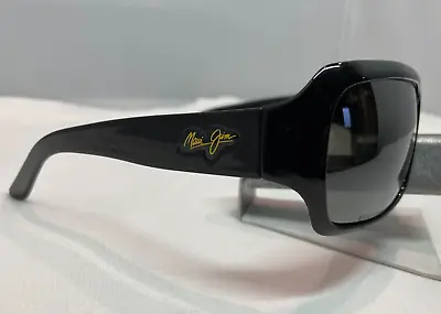 Maui Jim Palms Mj 111-02 Gloss Black Neutral Grey Polarized Sunglasses New 9.5 • $170