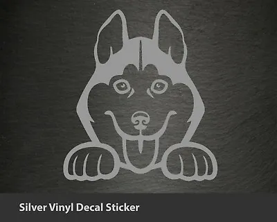 £1.99 • Buy Funny Peeking Husky Dog Vinyl Decal Sticker Car Wall Laptop Bumper Colour Silver
