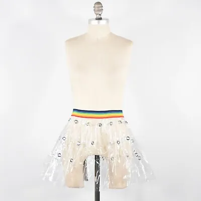 Clear Vinyl LED Light Up Mini Skirt S/M Rainbow Party Rave Costume Skater Skirt • $150
