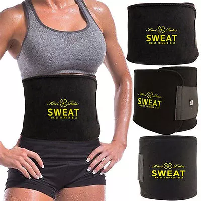 Men Women Tummy Control Sauna Sweat Band Body Shaper Belt Wrap Fat Burn Exercise • £11.09