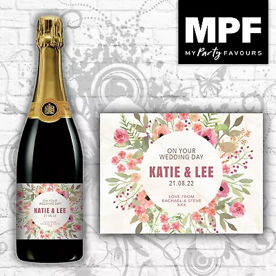 £2.80 • Buy Personalised Wedding Wine Champagne Prosecco Bottle Label - Pastel