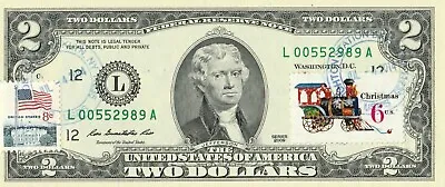 $2 Dollars 2009 Stamp Cancel Christmas Lucky Money Value $125 • $125