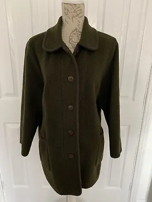 Eastex Moss Green Wool Blend Cocoon Coat Ladies Womans Womens Size 14 • £17.99