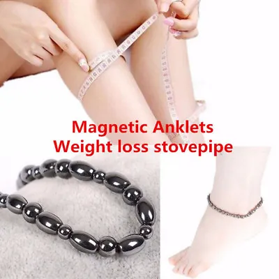 Magnetic Black Therapy Anklet Foot Chain Healthy Weight Loss Ankle Bracelet Gift • $1.99