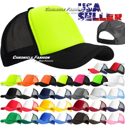 Foam Trucker Hat Mesh Back Baseball Cap Snapback Adjustable Plain Solid Men Hats • $7.95