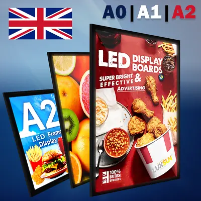 A0 A1 A2 | Slim LED Illuminated Wall Mounted Frame Poster Display Menu Board • £219.99