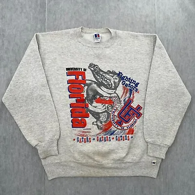 VINTAGE Florida Gators Sweater Adult Large Gray Pullover Crew Neck UF Logo Men L • $49.96