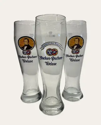 Set Of 3 Hacker-Pschorr Weisse German Beer Glasses 0.5 Liter Oktoberfest • $35