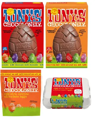 Easter Egg Tony's Chocolonely Collection Of Large & Mini Caramel Milk Eggs • £7.99