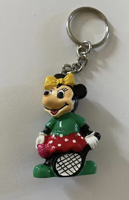 Vintage Disney Minnie Mouse Tennis Keychain • $7.99