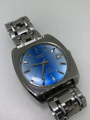 Oris Junior Vintage 1970's Automatic S/Steel Blue Dial Watch. All Original Parts • $795