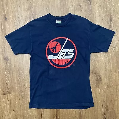 VTG Jets Winnipeg Hockey NHL Waves T Shirt Size Medium • $15