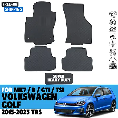 $79.99 • Buy Floor Mats For VW GOLF 2015-2023 All Weather SuperHeavyDuty Rubber Set Black