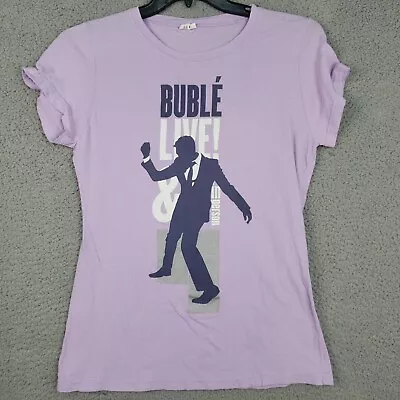 Michael Buble Live & In Person Concert T-Shirt Womens Sz S Bay Island Purple • £19.27