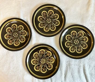 Vintage MIKASA MAJORCA LODI Four Salad Plates  E2854 Brown Flower Japan 7.75” • $32