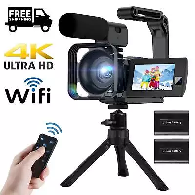 4K Dual Len Video Camera 56MP WiFi Digital Vlogging Camera Camcorder NightVision • $169.90