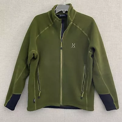 Haglofs Jacket Mens M Green Polartec Fleece Full Zip Outdoor Pockets • $29.95