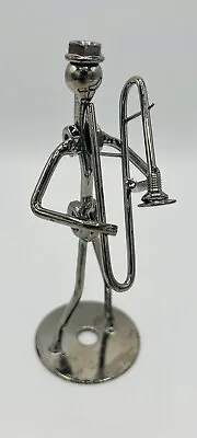 Nuts And Bolts Trombone Player Metal Musician Figurine Music Player 5” Tall • $14.88