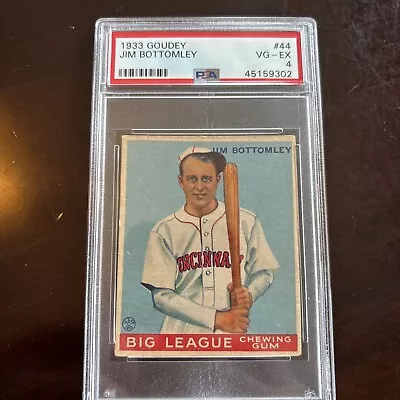 1933 Goudey #44 Jim Bottomly PSA 4 VG-EX Cincinnati Reds HOF￼ • $102.50