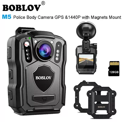 BOBLOV 2K Police Body Camera GPS 1440P Body Mounted Cam With Car Suction Mount • $112.60